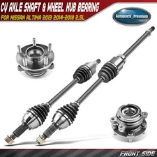4x Front Side CV Axle Shaft + Wheel Hub & Bearing for Nissan Altima 13-18 2.5L