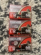 Maxell UR 60 Blank Audio Recording Cassette Tape Set of 3 BRAND NEW SEALED