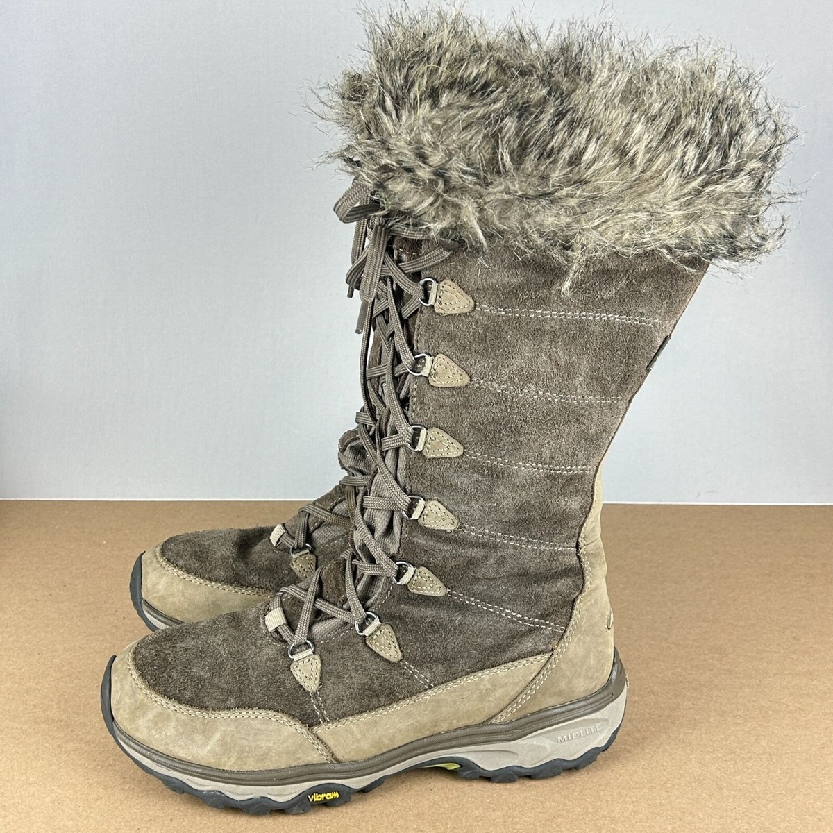 Eddie Bauer Solstice 2.0 Leather Faux Fur Top Tall Boots