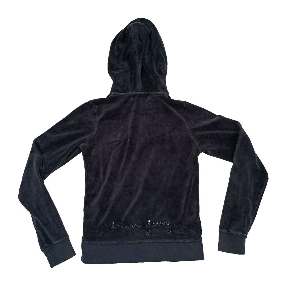 Flawed Vintage Juicy Couture Tracksuit Jacket Black Hoodie