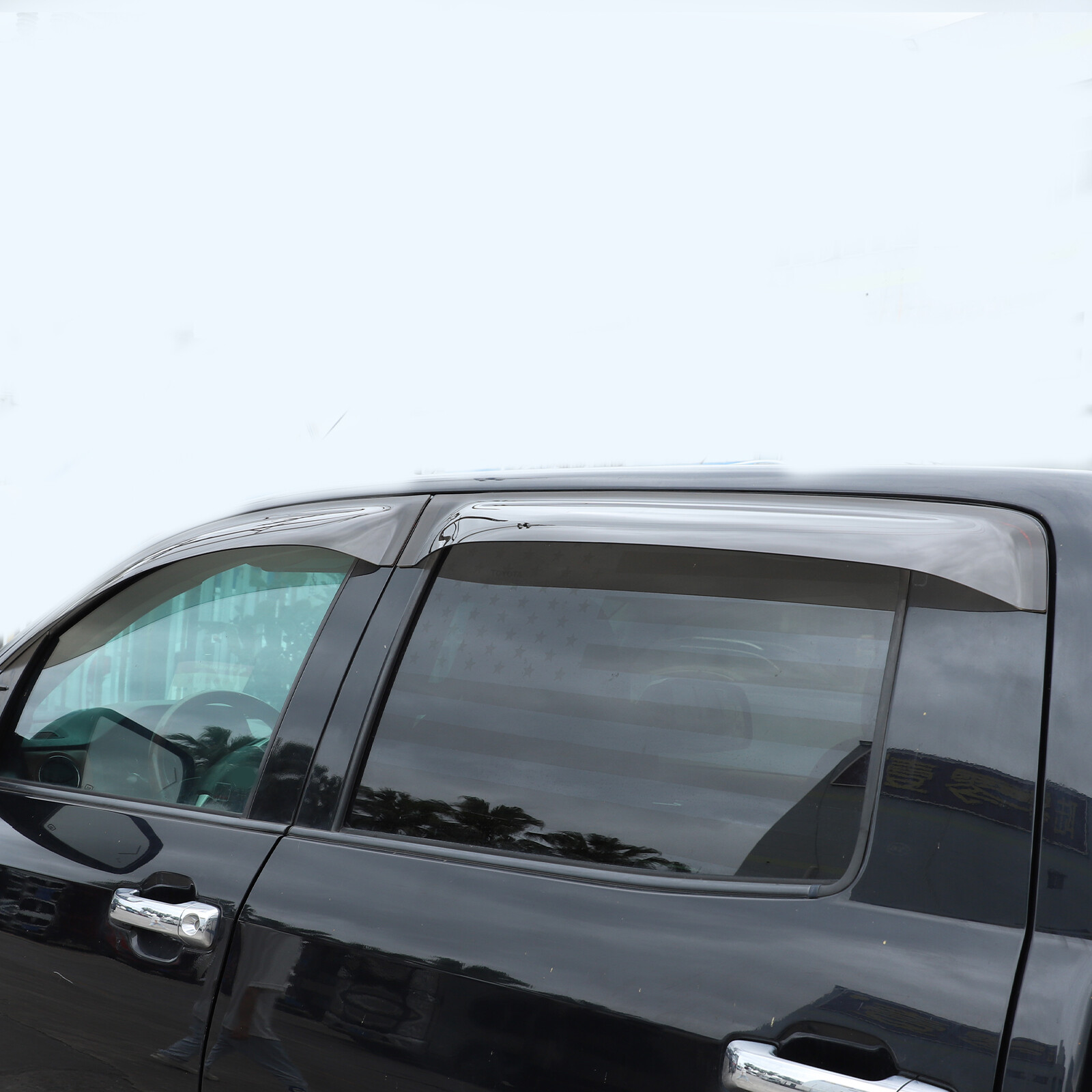 Slim Smoke Window Visors For 97-06 Jeep Wrangler TJ – Tape-On External Set Of 2 – FREE-AUTO802