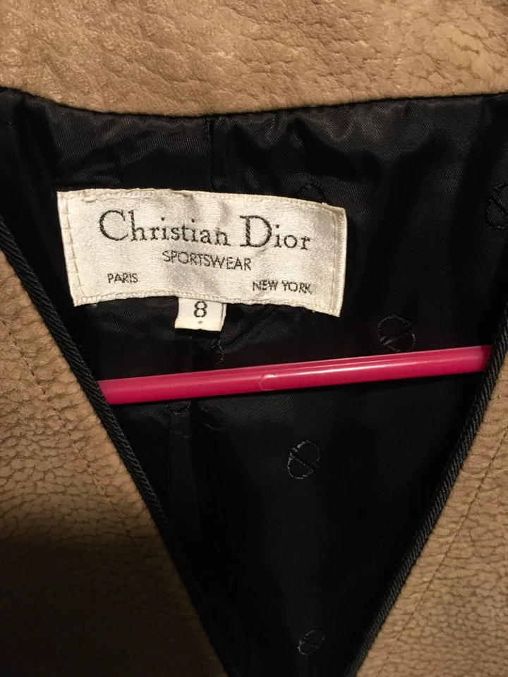 Винтажная кожаная куртка Christian Dior желтовато-коричневый размер 8, хорошее состояние б/у - Изображение 3 из 4