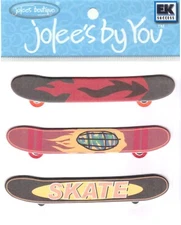 RARE! Jolee's by You 3-D non adhesive Embellishment SKATEBOARDS FREE SHIP! 56089