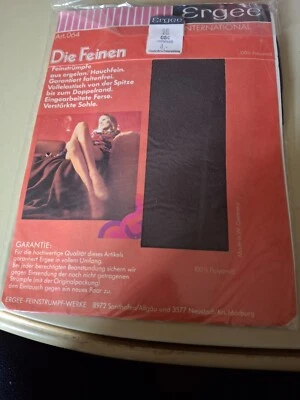 Vintage Feinstrumpf Ergee, "die Feinen", hauchfein, Gr. 10 , anthrazit OVP - s2 - Bild 1 von 3