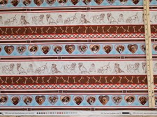 Off the Leash Dog Beagle Lab Spaniel Bulldog Stripe Cotton Fabric 1/2 Yard 6125