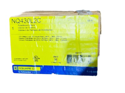 Square D Panel Interior NQ430L2C 225 amp MLO 30 Circuit 3 Phase Brand New