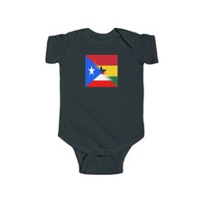 Puerto Rican Ghanaian Flag Baby Bodysuit Ghana Newborn Girl Boy
