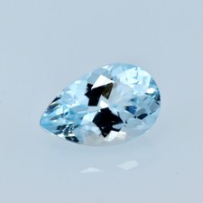 1.61Ct Pear Pleasant Natural Blue Aquamarine "VVS" Clarity Gemstone