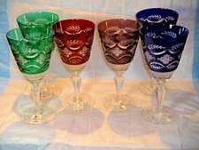 Design Guild by Ajka Crystal Cut to Clear Wine Goblets. Made in Hungary.