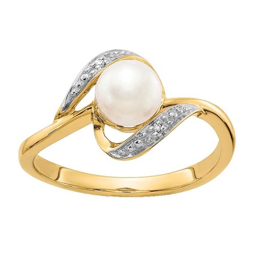 14mm South Sea Round Shell Pearl Ring - 7 Colors, AAA Quality, White Gold Plated, Ring Sizes 6-10