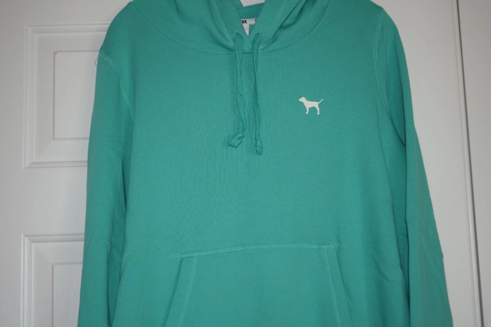 UNDERCOVER Felpa con cappuccio Victoria's Secret ROSA taglia L verde logo cane davanti petto sinistro