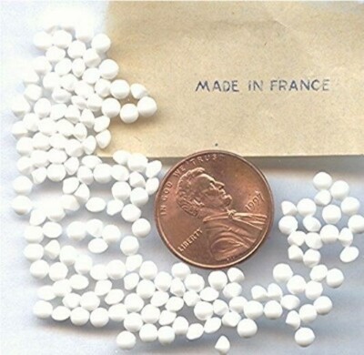 150pcs VINTAGE FRENCH GLASS WHITE 3mm. CHATON RHINESTONE GEMS g282