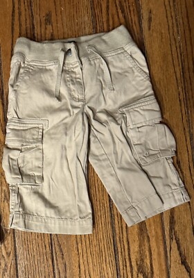 Mini Boden Cargo shorts with adjustable waist Khaki Boys Size 3-4