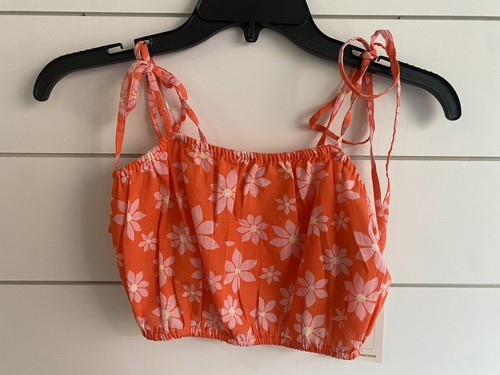 Billabong X Wrangler Perfect Pair Tie Strap Floral Daisy Crop Top NWT Small - Picture 4 of 8