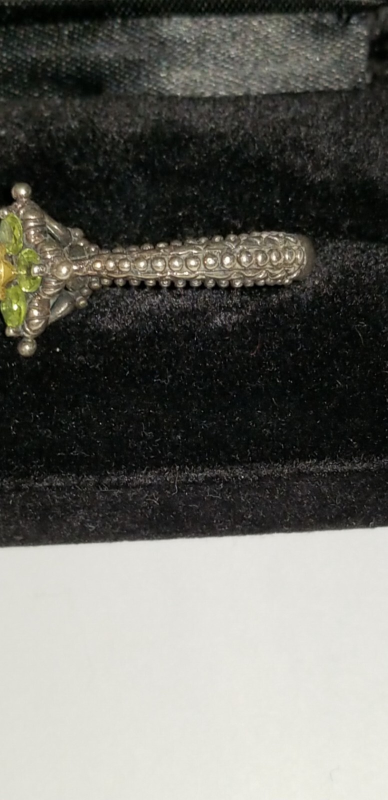 Barbara Bixby Peridot Large Flower Stack Ring Siz… - image 2