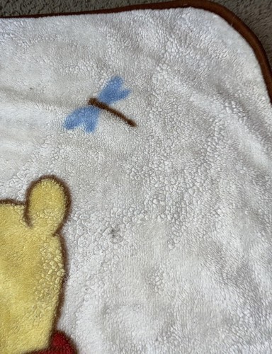 VTG Rounded Winnie The Pooh Fleece Security Blanket 30”x42” ABC Blocks Dragonfly - Picture 3 of 6