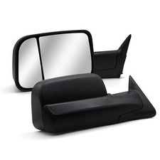 Pair Tow Mirrors For 1994-1999 Dodge Ram 2500 3500 Manual Adjustment Black