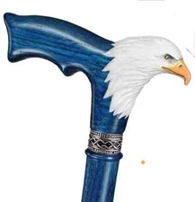 Asterom fashionable wooden walking stick hand carved eagle wooden walking cane.