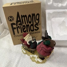 Among Friends Moose Pulling Santas Sleigh Brand New #A1