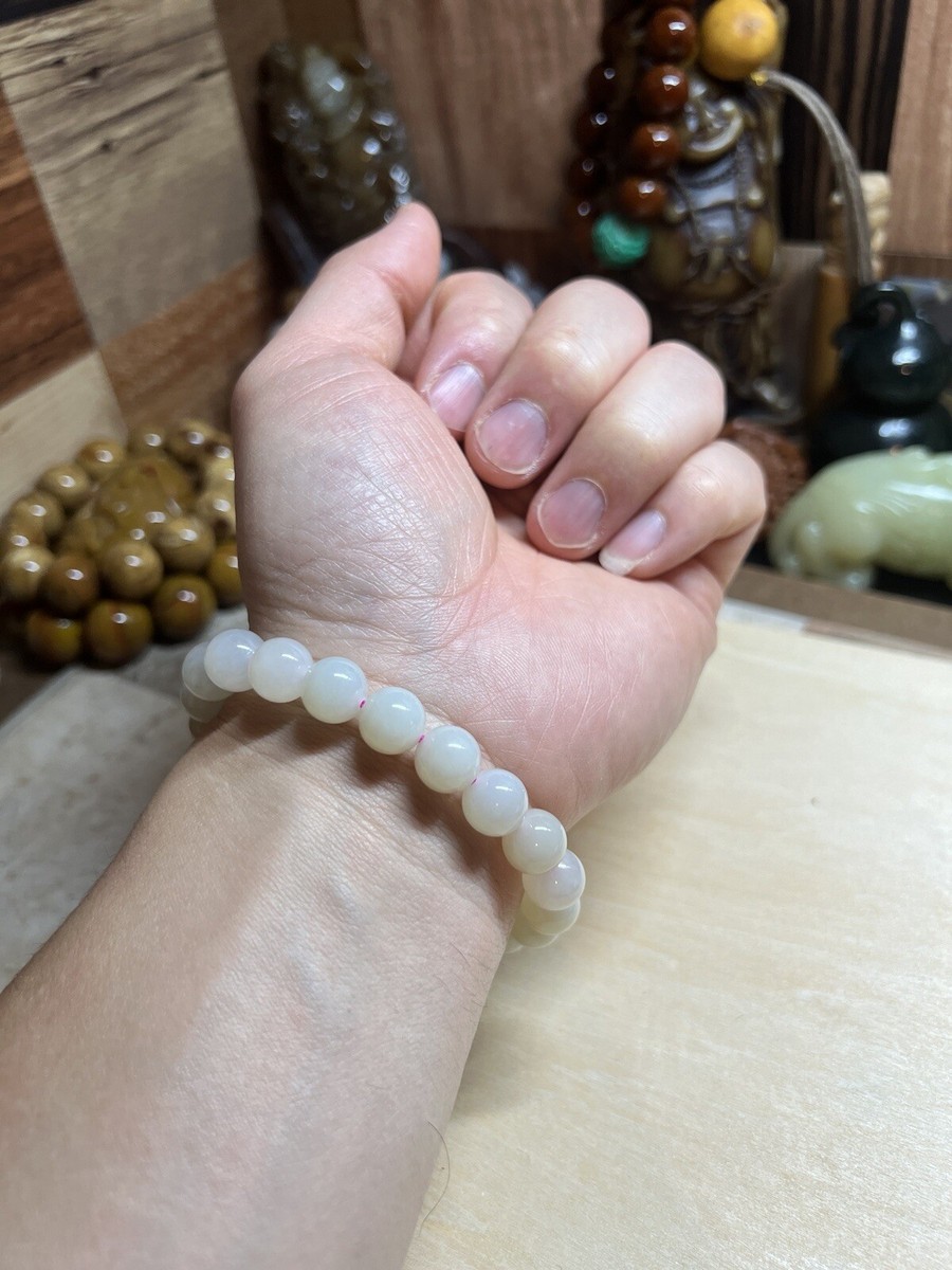 10mm Hetian jade lotus pink bracelet 新疆和田玉山料藕粉手串| eBay