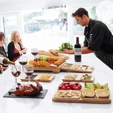 29 Piece Charcuterie Boards Gift Set - Board, Knives, Trays - NIB