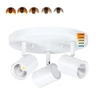 CLOUDY BAY 5CCT 3 Light Directional Ceiling Spotlight,Dimmable LED Track Ligh...