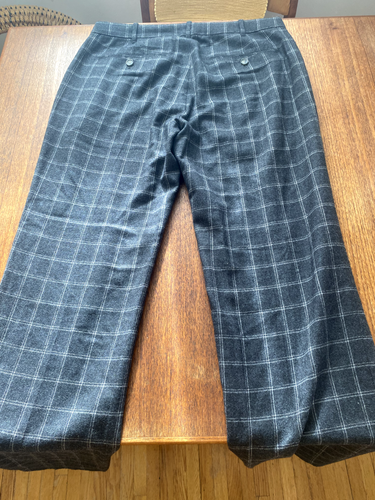 100% Wool/Cashmere Club Monaco Dress Checked Pants 32x32 - Picture 3 of 6