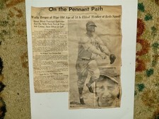 Wally Berger 1939 Cincinnati Post On the Pennant Path INSERT VERY RARE!!