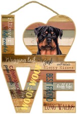 Rottweiler Love Word Art Wood Cut Out 8"x11" Nice Hanging Dog Sign Gift Home L42