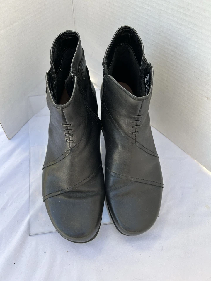 Earth Women's Atlas Boot Size 8D WIDE Black Leather Layer Bootie - Image 2 of 4