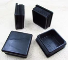 QTY 4  Black 1-3/4" Inch, 14-20 Gauge Square Tube End Cap Plastic Insert Plugs
