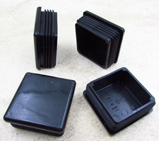 QTY 4 Black 1-3/4" Inch, 14-20 Gauge Square Tube End Cap Plastic Insert Plugs