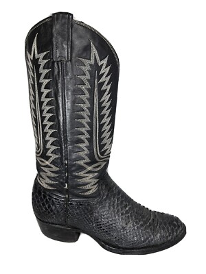 Cowtown Back Cut Python Cowboy Country Western Snakeskin Boots Mens 7.5 EE Wide