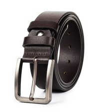 Leather-Belt-Men Classic-Casual-Belts for Jeans Fashion - 33"-37"/110CM Brown