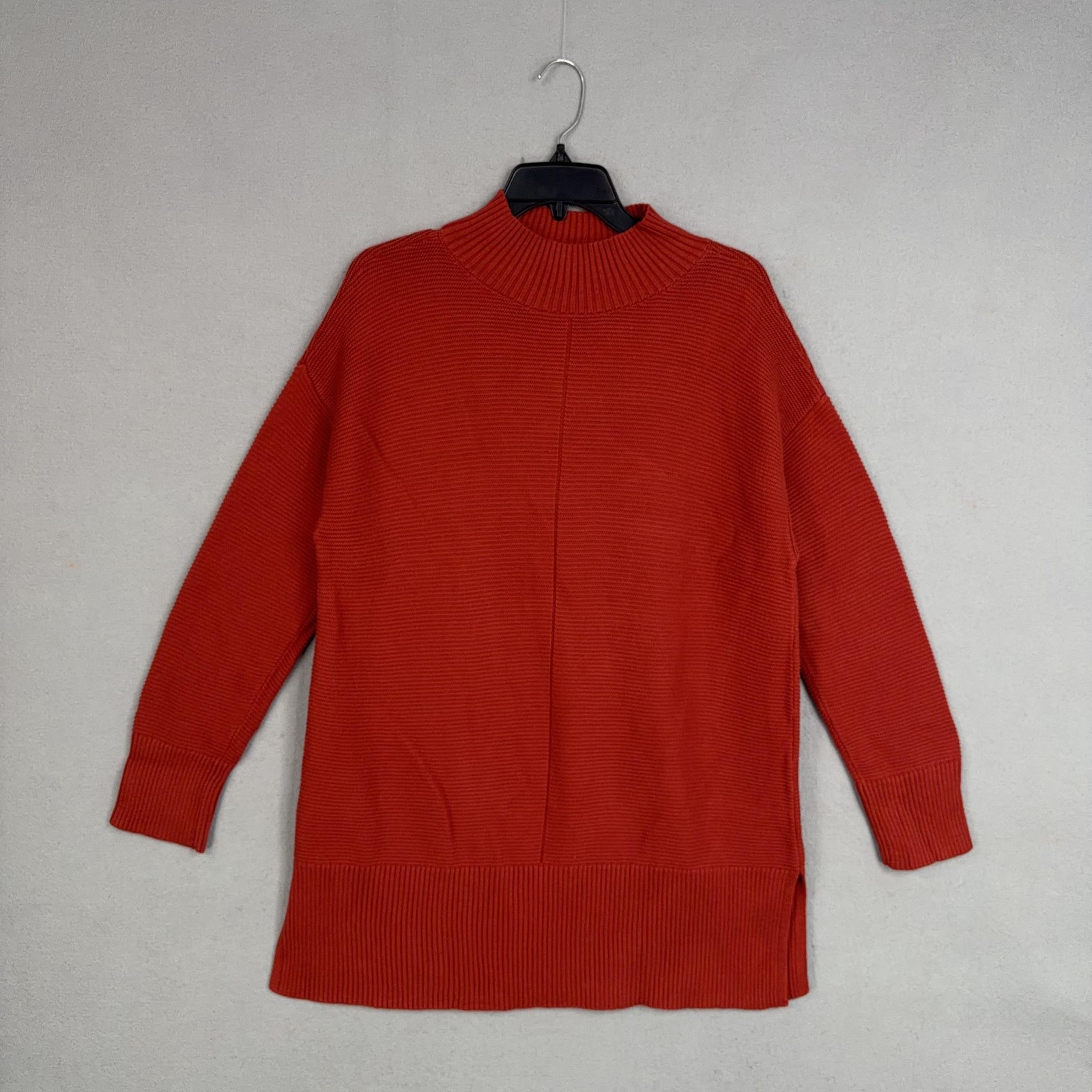Talbots Sweater Tunic Womens 1X Red Ribbed Cozy Plus Soft Casual Cozy Minimal