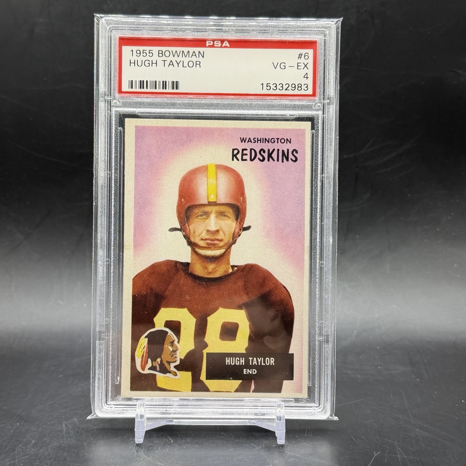 1955 Bowman #6 Hugh Taylor Washington Redskins Vintage Football Card PSA 4
