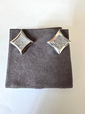 Nachlass 10K Weißgold 1/2ct natürlicher Diamant Ohrstecker mit Schraubverschluss