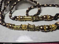 Dog Show Loop End Lead 35" 3mm Hand Braided Silk #10