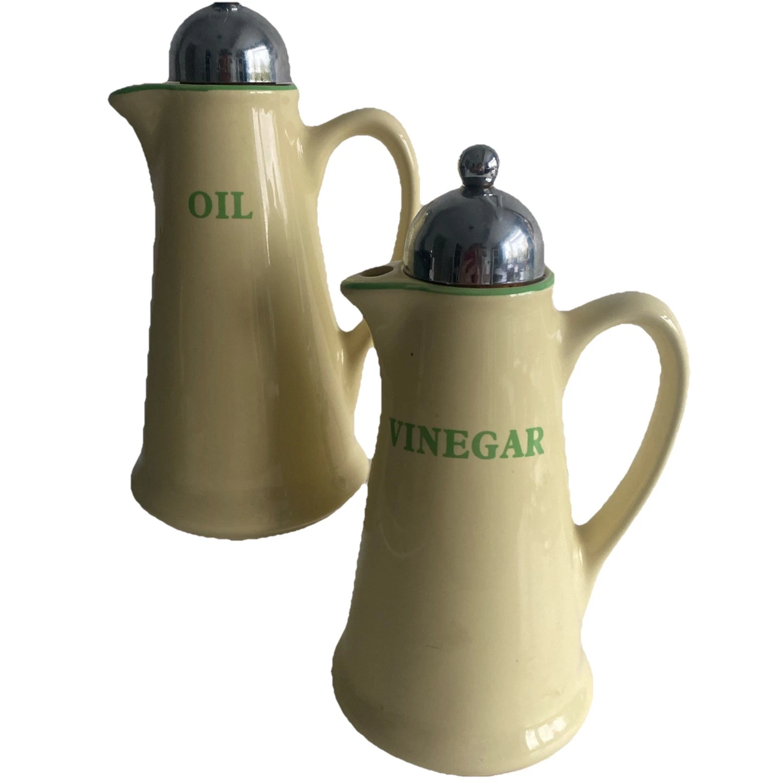 Vintage Retro Style Oil & Vinegar Dispenser Jugs Premier Housewares 1999 yellow