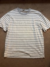 Guess Originals GUE$$ X ASAP Rocky Collab Embroidered Grey White Striped Shirt L