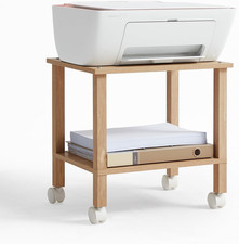 2 Tier Printer Stand with Storage,Under Desk Shelf Printer Table,Small Printer S