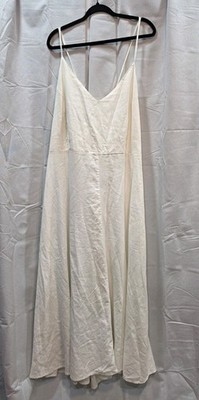 A New Day Off White Linen Blend Tie Back Sun Dress Size 3X