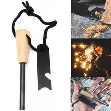 Fire Starter Flint Steel Striker Survival Gear Ferro Rod Camping Outdoor Tool