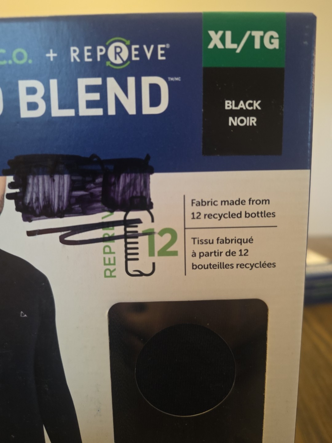 Paradox Men's Top Merino Blend Drirelease Performance Base Layer Black Size XL