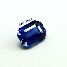 AAA  Genuine 10 CT Blue Sapphire Natural Emerald Cut Certified Loose Gemstone