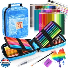 KALOUR PDAS Professional Watercolor Pencils, Set of 72, Studio Co