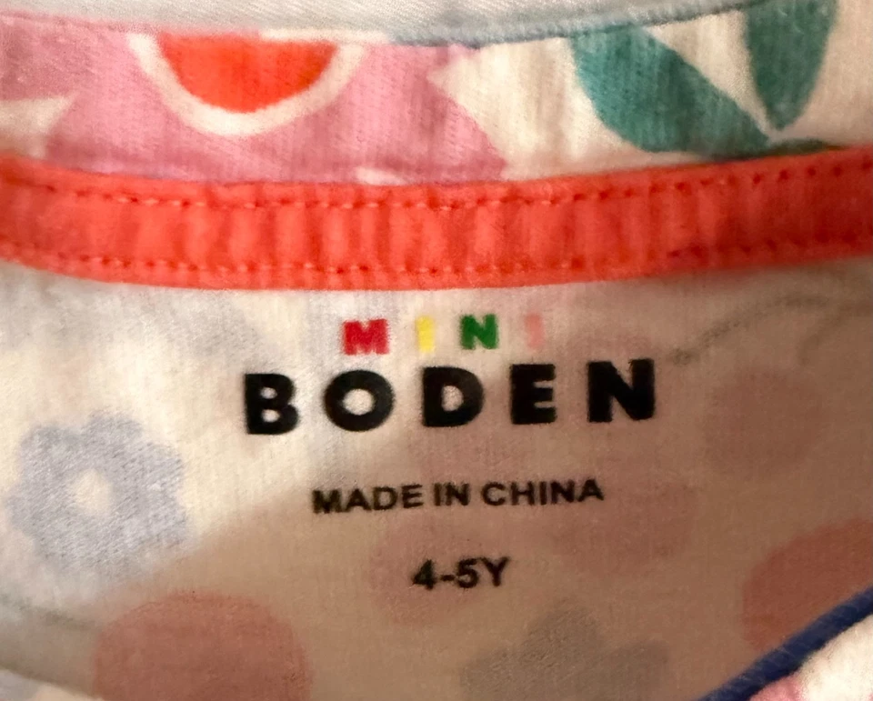 Mini Boden Niñas 4-5 años Lote de 2 Vestidos y 1 Top – Paquete Floral, Gatos y Pasteles Foto 3 de 4