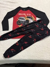 Wonder Nation Boys 2 Piece Pajama Long Sleeve Shirt Pants Size 6-7 Monster Truck