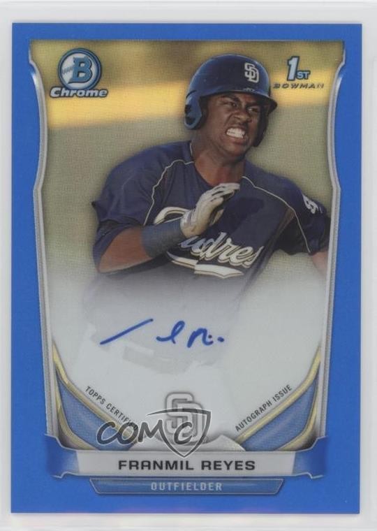 2014 Bowman Chrome Prospect Blue Refractor /150 Franmil Reyes #BCAP-FR Auto 5j0