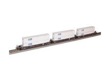 N Gunderson Maxi-IV BNSF Original Logo Well Car Set - CSX Container